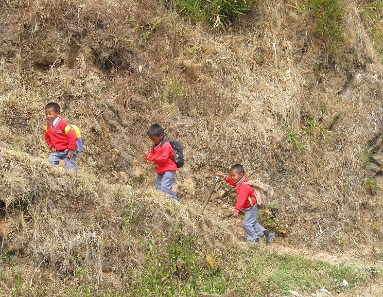 Three children returning home after school in Nagaland. (Morung file photo)